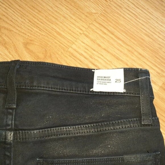 HUDSON-Barbara High-Rise Super Skinny Ankle Black Coated Jeans-Sz 25-NWT - Picture 4 of 5